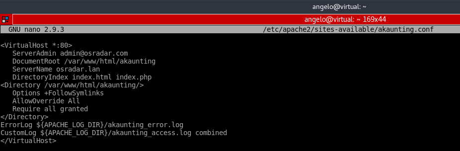 12.- Virtualhost for akaunting