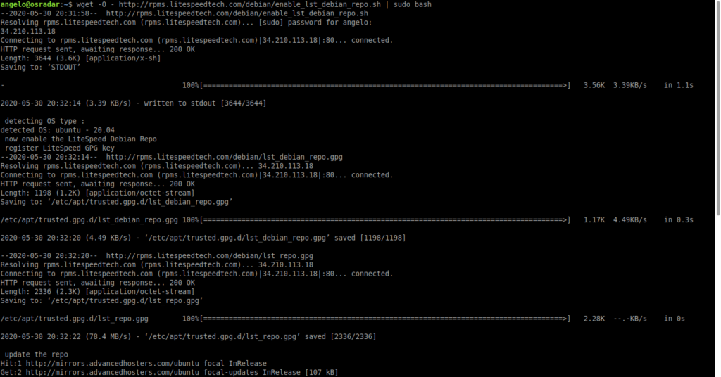 1.- Adding the OpenLiteSpeed repository on Ubuntu 20.04 / Debian 10