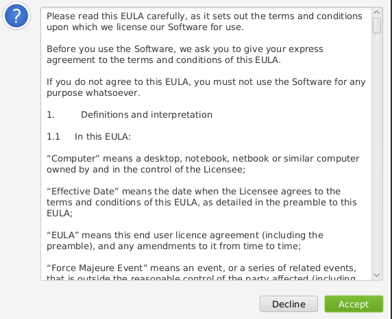 1.- License terms