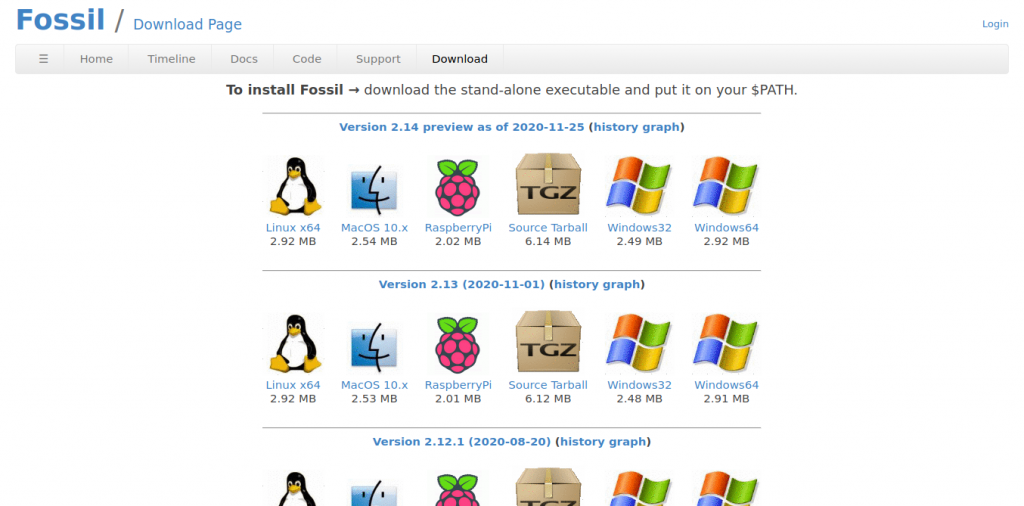 1.- Download Fossil on Linux