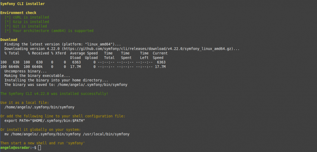 1.- Download Symfony Cli