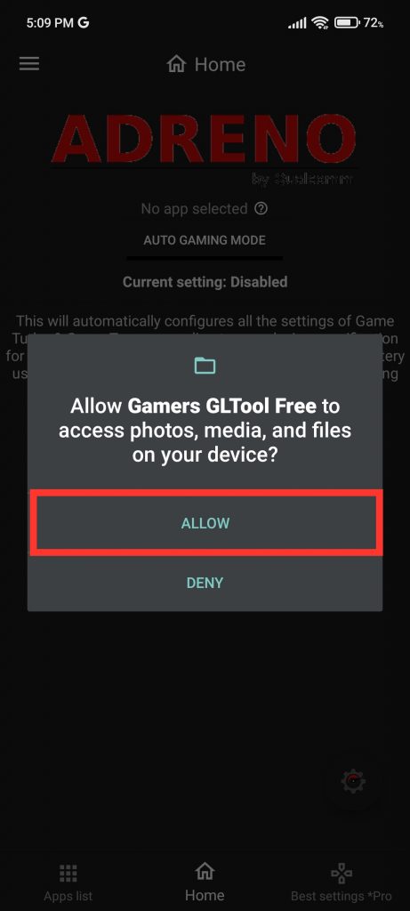 allow access to your device's storage make your games