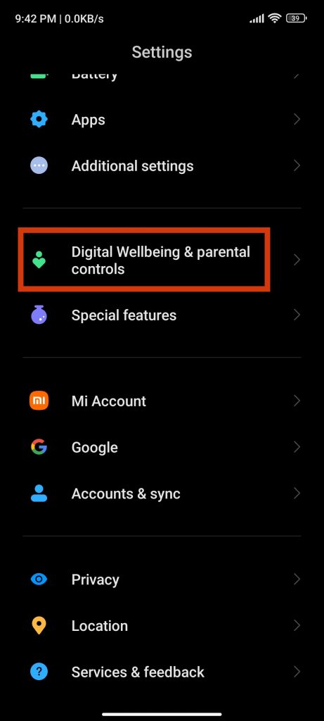 Digital Wellbeing & parental controls limit app usage time